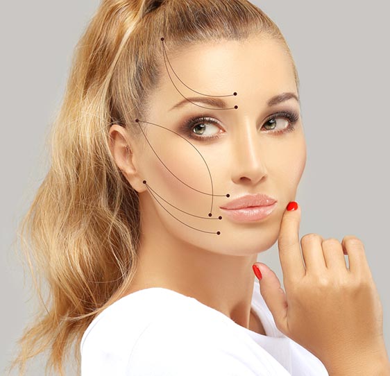 illari Threads photo showing various routes of insertion for facial treatments