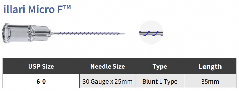 Image showing dimensions of Eye Canula offered through illari Threads
